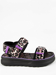 34571-10 Туфли летние (черный-фиолетовый) 34-39 (6 пар)